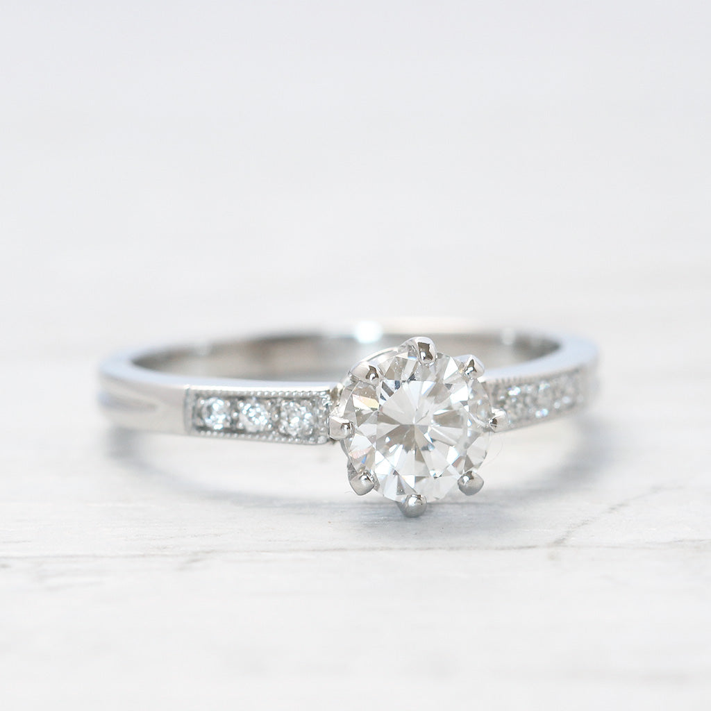 Vintage Style 0.65 Carat Brilliant Cut Diamond Solitaire