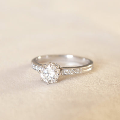 Vintage Style 0.65 Carat Brilliant Cut Diamond Solitaire