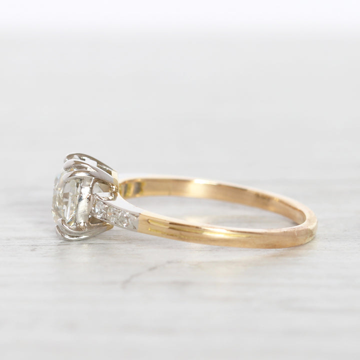 Art Deco 1.59 Carat Old Mine Cut Diamond Solitaire