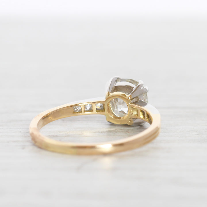 Art Deco 1.59 Carat Old Mine Cut Diamond Solitaire
