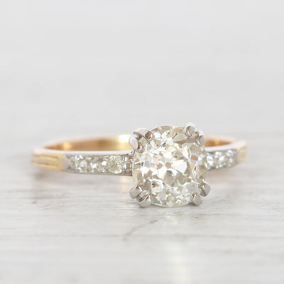 Art Deco 1.59 Carat Old Mine Cut Diamond Solitaire