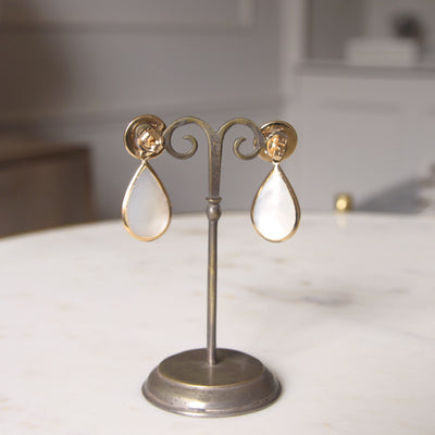 Vintage Pearl and Gold Convertible Drop Earrings