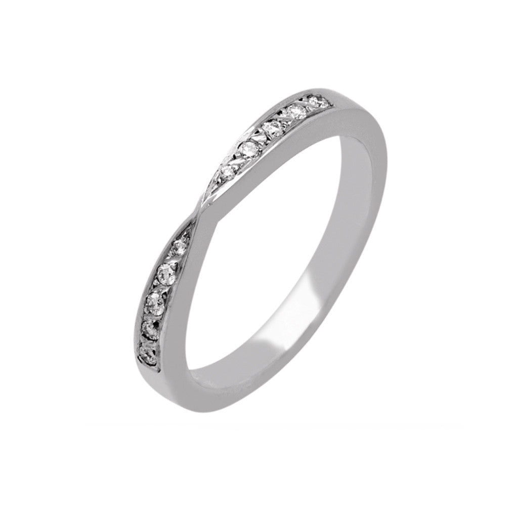 Bow Shape Diamond Set Wedding Band