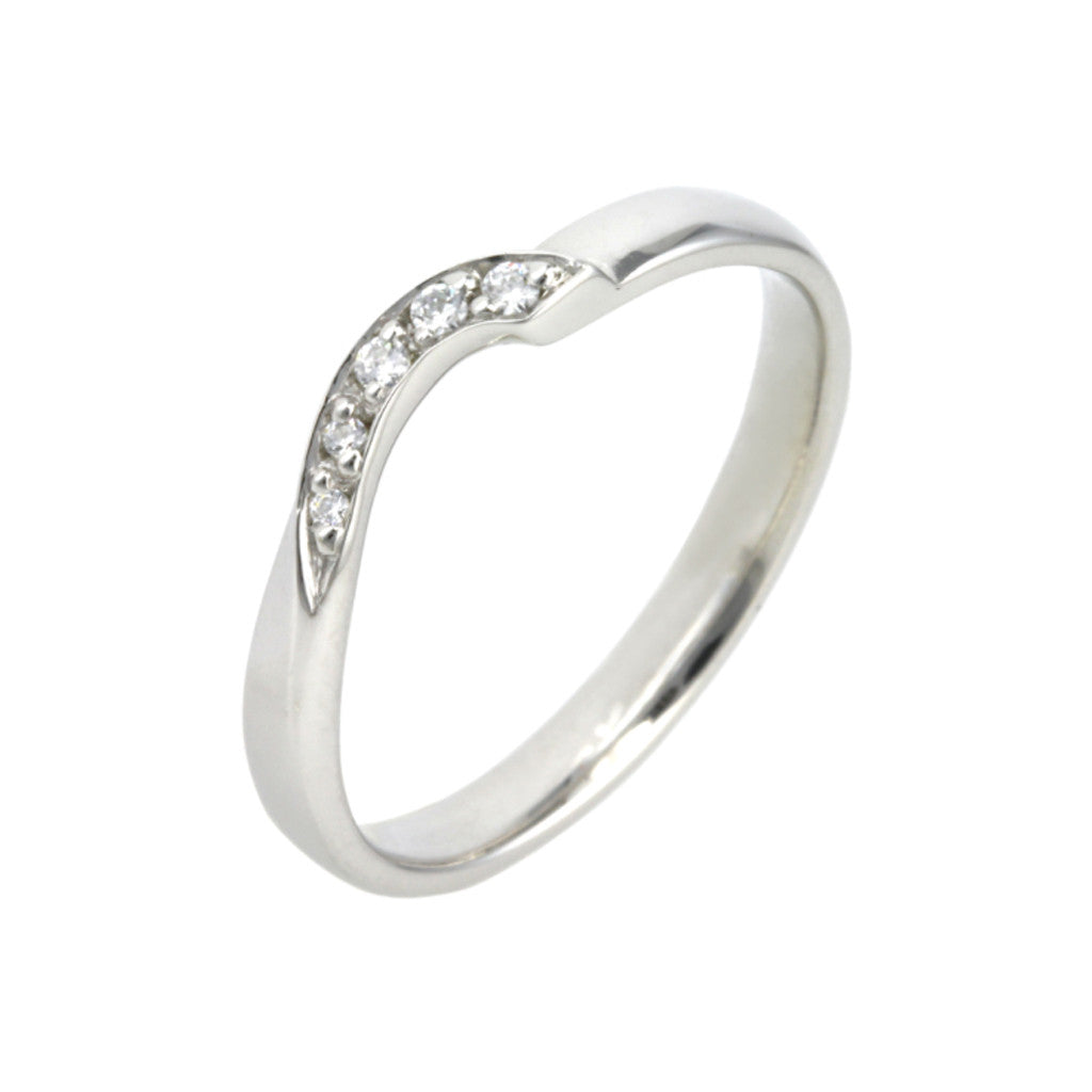 Asymmetric Diamond Wedding Band