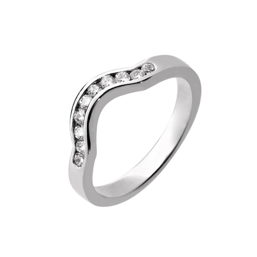 Shaped Diamond Wedding Band