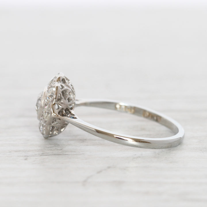 Art Deco 1.30 Carat Old European Cut Diamond Daisy Cluster