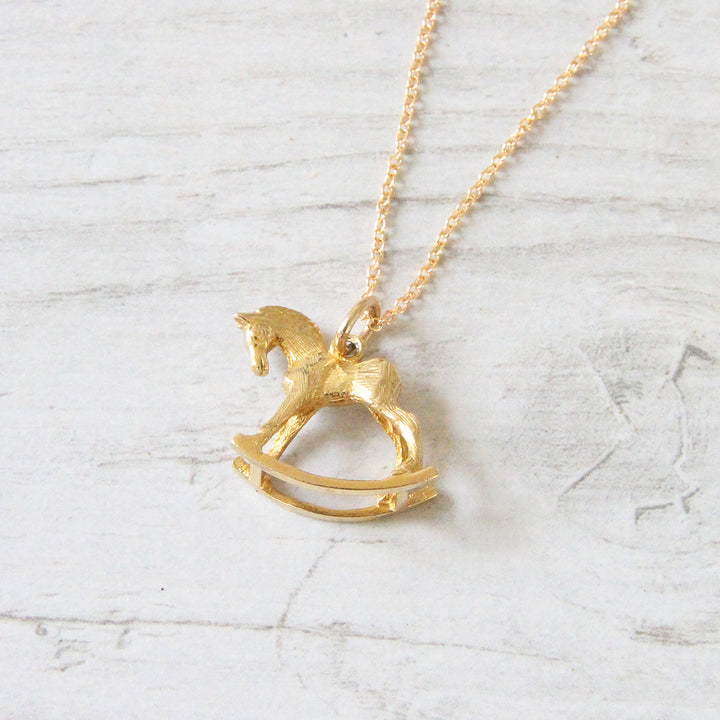Vintage 9ct Gold Rocking Horse Charm Pendant