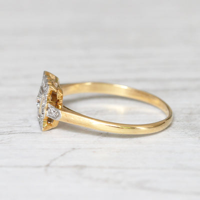 Edwardian 0.19 Carat Diamond Square Cluster Ring