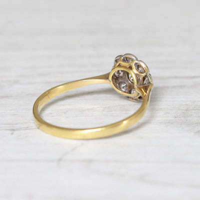 Edwardian 0.42 Carat Old Cut Diamond Daisy Cluster Ring