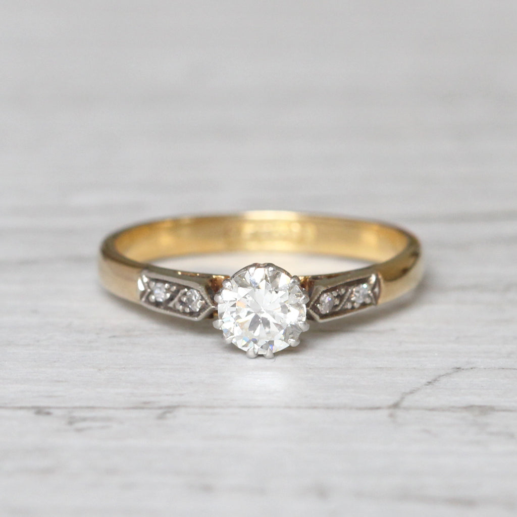 Vintage 0.50 Carat Brilliant Cut Diamond Solitaire