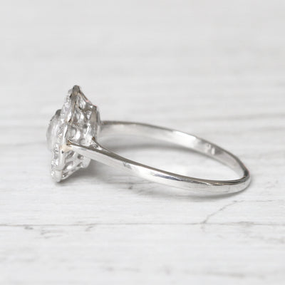 Art Deco 1.25 Carat Old European Cut Diamond Daisy Cluster